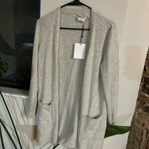 Elegant Open Front Cashmere Cardigan New